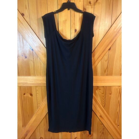 Asos Maternity Ribbed Black Cap Sleeve Snap Front Midi Dress NWT Size 14 (5729) - Picture 4 of 6